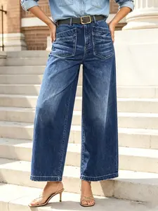 Wide Leg Stretch Retro Jeans  Comfortable Soft and BreathableforCasual Wear Denim Womenswear with High Waist baggy andLooseFit stylish trouser