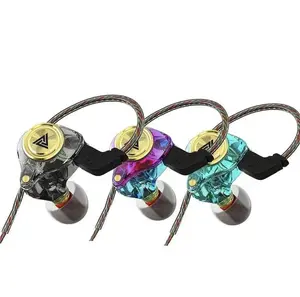 QKZ AK3 Portable Wired In-Ear Audio Earbuds with Mic, HiFi Subwoofer, Noise Cancelling, 3D Stereo Sound for Gaming & Sports, Gym-Ready Wired Earphones