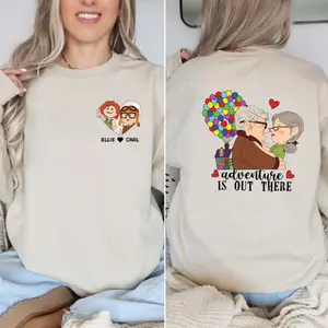 Custom Ellie and Carl Couple Tshirt and Sweatshirt, Couple Matching Shirt