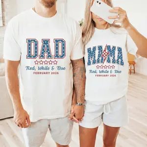 4th of July Pregnancy Announcement Shirt July 4th Baby Reveal T-Shirt Patriotic and Pregnant Couples Shirts for Pregnancy Announcement Tee