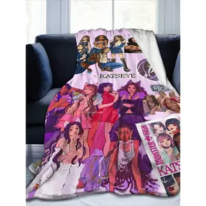 1Pc Katseye Blanket Anime Lovers Gift Idea - Luxuriously Soft Flannel Blanket For Couch, Camping & Travel Adventures