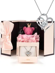 1 Piece Heart Necklace with 1 Piece Gift Box, Gifts for Women Mom Wife Sister Grandma Girlfriend Her, Mothers Day Gifts from Daughter Son,Gift for Birthday Christmas Valentines Day