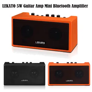 LEKATO Mini Guitar Amp Rechargeable Amplifier Electric Guitar Amp 5W Clean/Overdrive Bluetooth Guitar Amp Portable Guitar Amp for Daily Practice