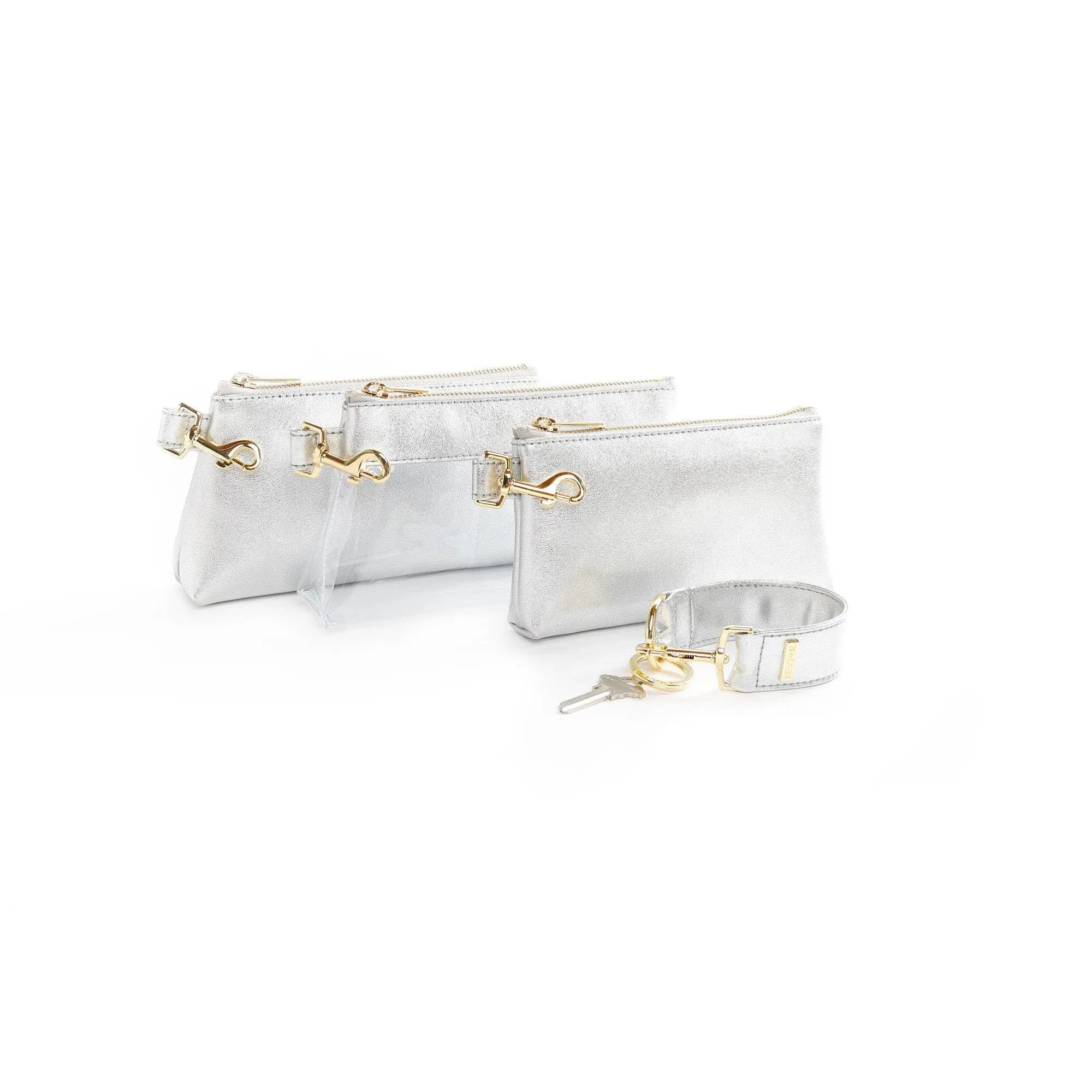 Stunning Silver PREMIUM LEATHER WRISTLET SET