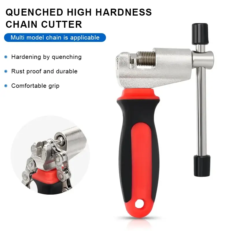 TOSUOD Bike Chain Breaker Tool, Bicycle Chain Repair Tool with Replacement Pin, Universal Chain Splitter for 6/7/8/9/10/11/12 Speed MTB, Road Bike & E-Bike
