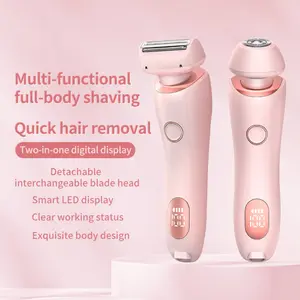 Electric Bikini Trimmer for Women - Rechargeable 2 in 1 Body & Facial Hair Removal, Waterproof Wet & Dry Use Trimmer, Gift Christmas Set   shaver women razor hairtrimmer activity speed face afeitadora beard shave lead air home tiktok head