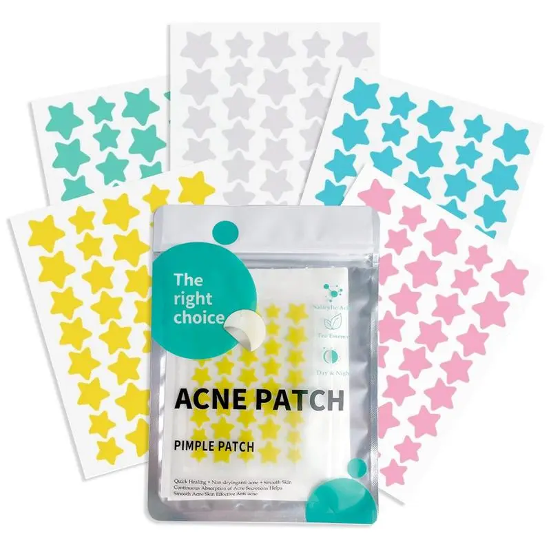 Facial acne patch, 200 pieces per pack, 5 colors. Cute star pattern patches