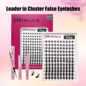 Viva | Blinkiss Lash Clusters Kit with 1-2 Weeks Long-lasting Lash Bond and Seal, Tweezers and  Eyelash Remover for DIY at Home for Natural Clean Girls Makeup Gifts