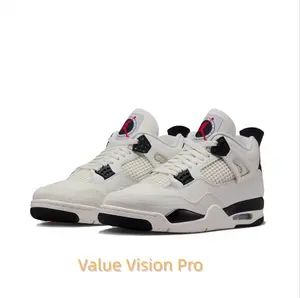 Retro Mid-Top Basketball Shoes in Off-White, Black, and Red with Breathable Mesh Panels, Visible Air Cushioning Unit, and Durable Rubber Outsole for Versatile On-Court and Casual Wear
