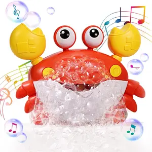 Deejoy Crab Bubble Bath Maker for The Bathtub,Blows Bubbles and Plays 12 Children’s Songs,Sing-Along Bath Bubble Machine Baby, Toddler Kids Toys Makes Great Gifts for 3 Years Girl Boy (Red)