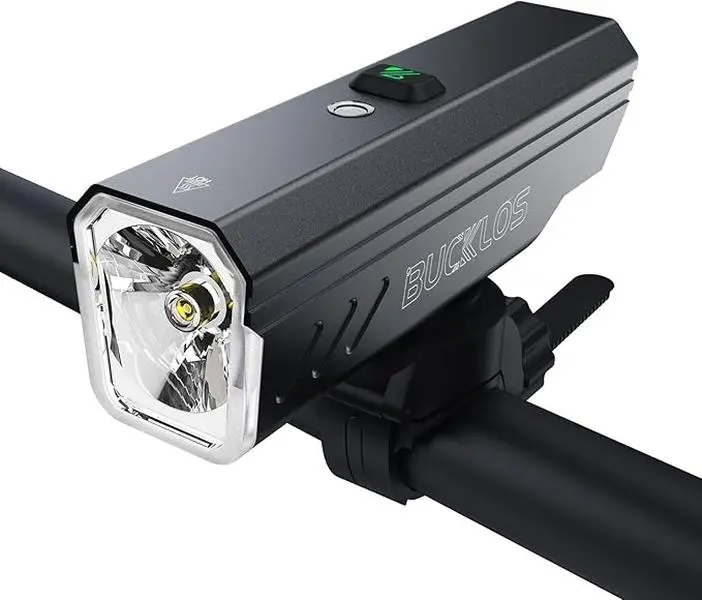 BUCKLOS Smart Bicycle Headlight - 2000LM Ultra-Bright MTB Lights, Auto-Dimming Motion-Sensor, USB-C Rechargeable Power Bank, IPX5 Waterproof, Shock-Resistant PC Housing, Handlebar Mount 5 Modes, Tool-Less Strap, Ebike Accessories for Night Cycling