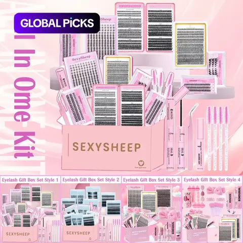 Mixed Length False Eyelash Kit, Natural Look Eyelash Extension, Eyelash Glue Extension, Makeup Set, Cosmetic Product for Women & Girls, Soft False Eyelashes, Fluffy Lashes, Fluffy Volume Eyelashes, Eyelash Extensions Set, Gift #GLOBAL PICKS