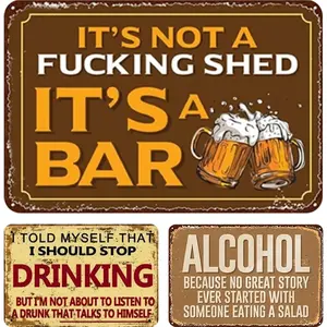 3Pcs Vintage Beer Metal Tin Sign 2D Metal Wall Art Poster Home Decor 30x40cm