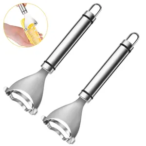 Magic Corn Cutter Peeler, Corn Stripper Cob Stripper Tool,Premium Stainless Steel Corn Thresher Cob Remover tool with Ergonomic Handle