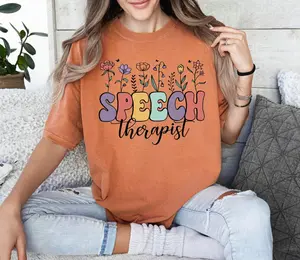 Speech Therapist Shirt, Speech Therapy Comfort Colors Shirt, Cute Speech Tshirt, Speech Floral Therapy Wild Flower Bella Canvas Tee
