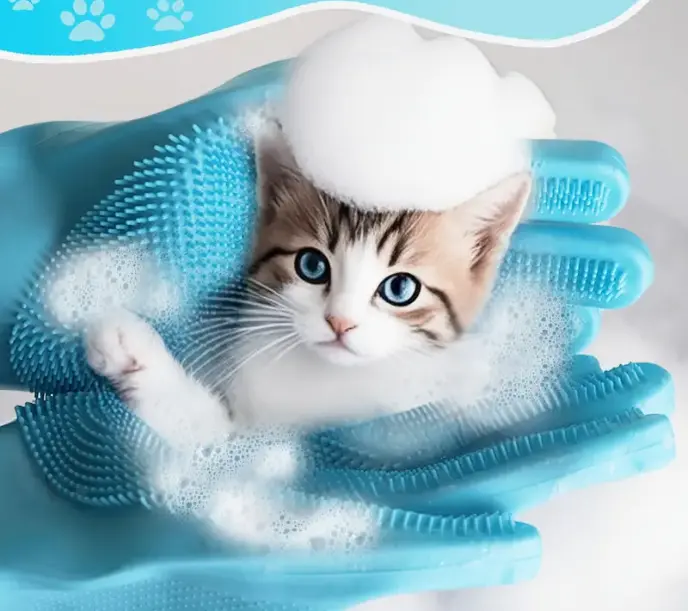 2-in-1 Pet Dog/Cat Bath Gloves, Pet Brush Silicone Bath Massage Brush, Dog/Cat Rubbing Bath supplies