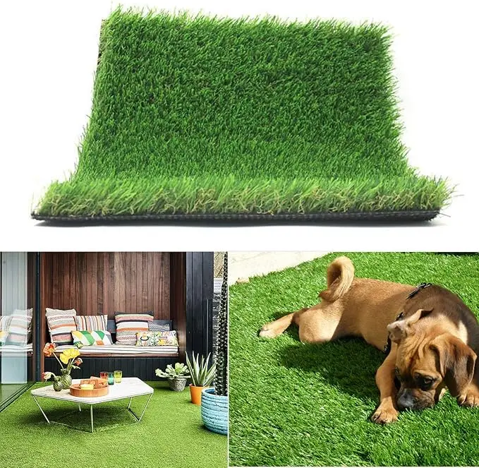 1.38in Thick Realistic Artificial Grass Turf, Effortless Splicing Durable Synthetic Mat with Rubber-Plastic Base for Garden Lawn Landscape & Indoor-Outdoor Decor (Ideal for Artificial Grass Turf Garden Miniatures)