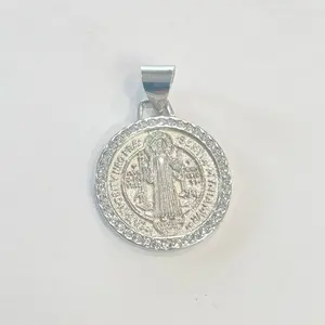 Sterling Silver 925 San Benito CZ Pendant Charm Jewelry