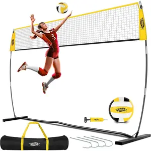 12FT Freestanding Height Adjustable Volleyball Training Net For Hitting Serving Setting Practice, Portable Volleyball Nets With Volleyball Carrybag, Perfect For Indoor Or Outdoor