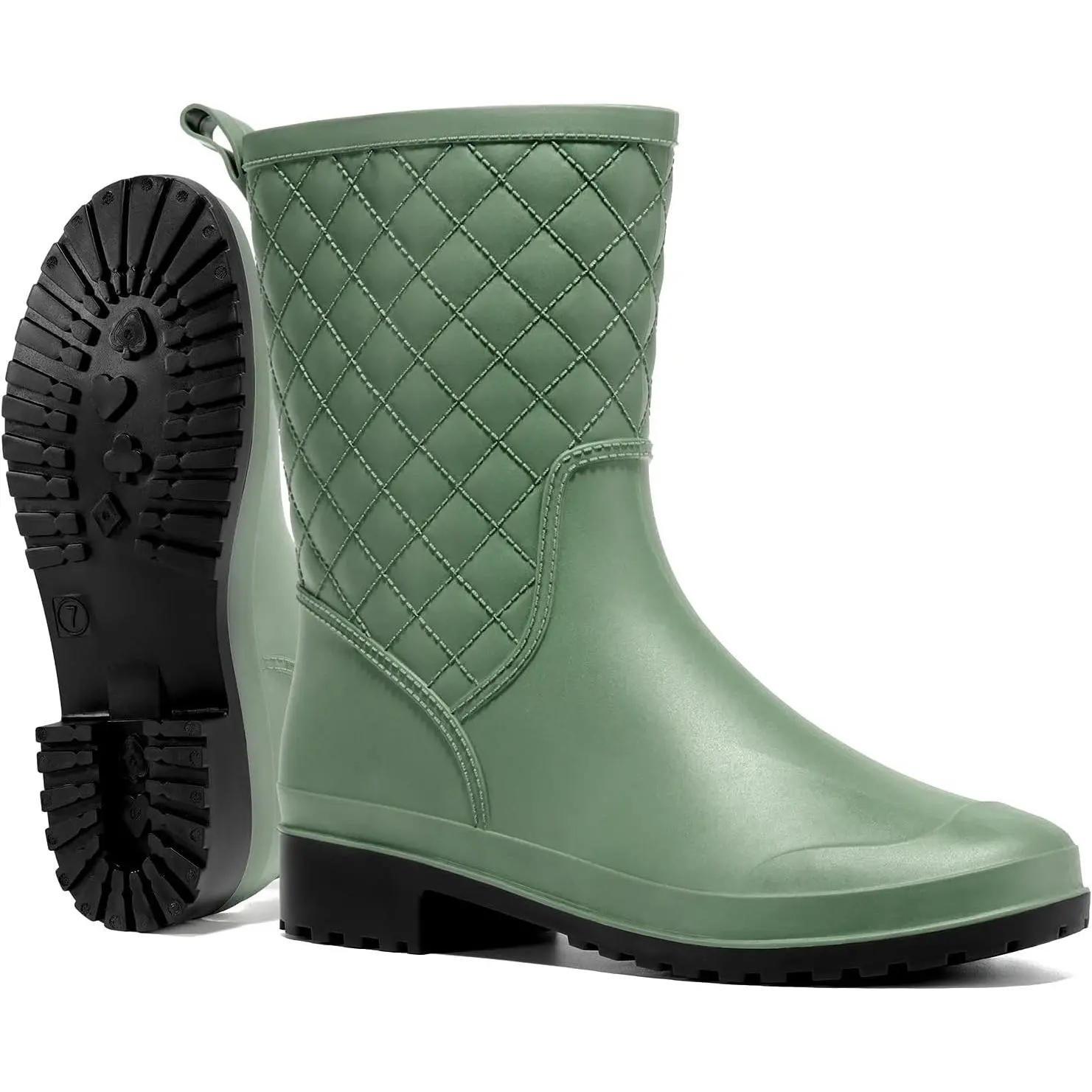 Women's Mid-Height Waterproof Rubber Rain Boots - Lightweight Fashion Garden Wear Footwear