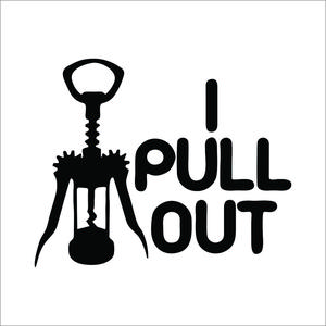 I Pull Out Vinyl Decals / Stickers 2(TWO) Pack