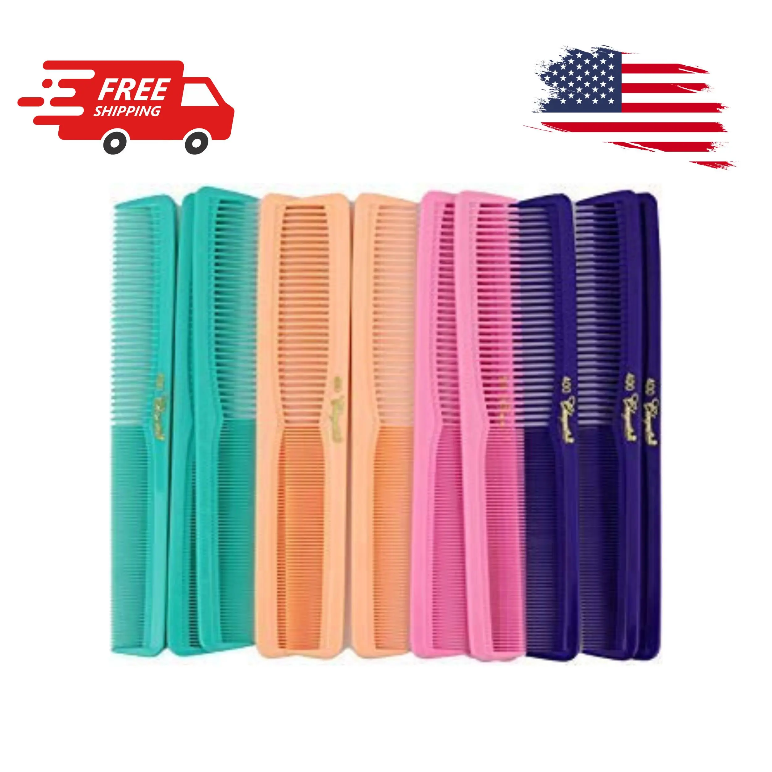 7 inch All Purpose Hair Comb. Hair Cutting Combs 12 Units