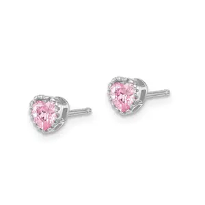 Cubic Zirconia Heart Studs Earrings