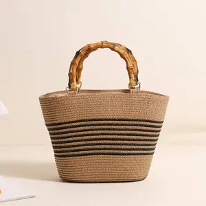 Woven Striped Mini Tote