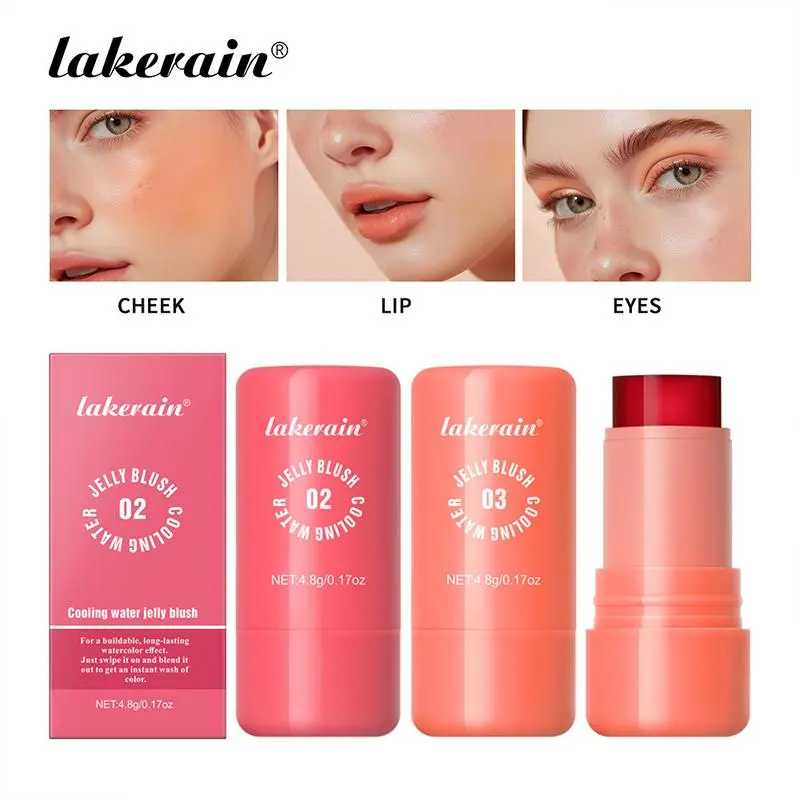 4counts Lakerain Jelly Blush Cream Blush, Subtle Glow, Jelly Blush Stick
