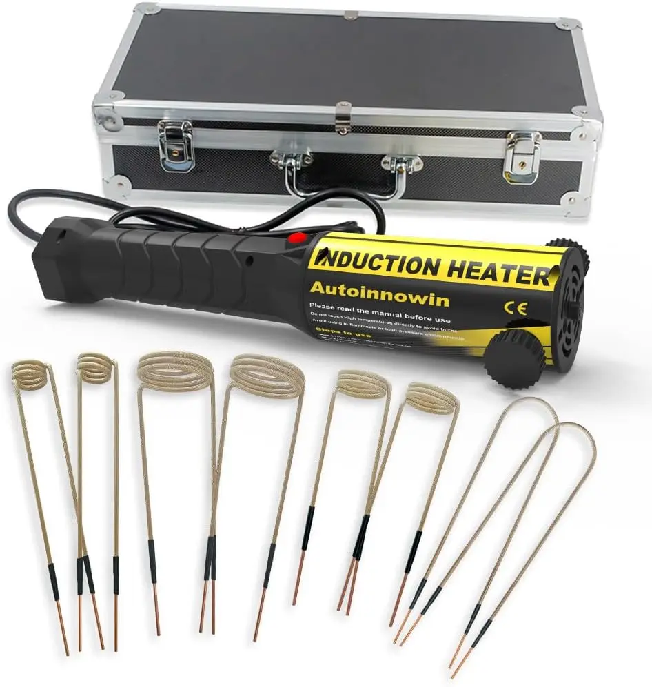 Magnetic Induction Heater Bolt Remover, 1200W Power 110V Heat Induction Tool with 8-Metal Coil Set, Overheat Safe, Box Case for Rusty Screw Removal