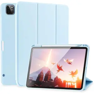 Case for iPad Pro 11 Inch 4th/3rd/2nd Generation 2022/2021/2020 with Pencil Holder [Support iPad 2nd Pencil ] Slim Trifold Stand  Protective Cover, Auto Wake/Sleep(Light Blue)
