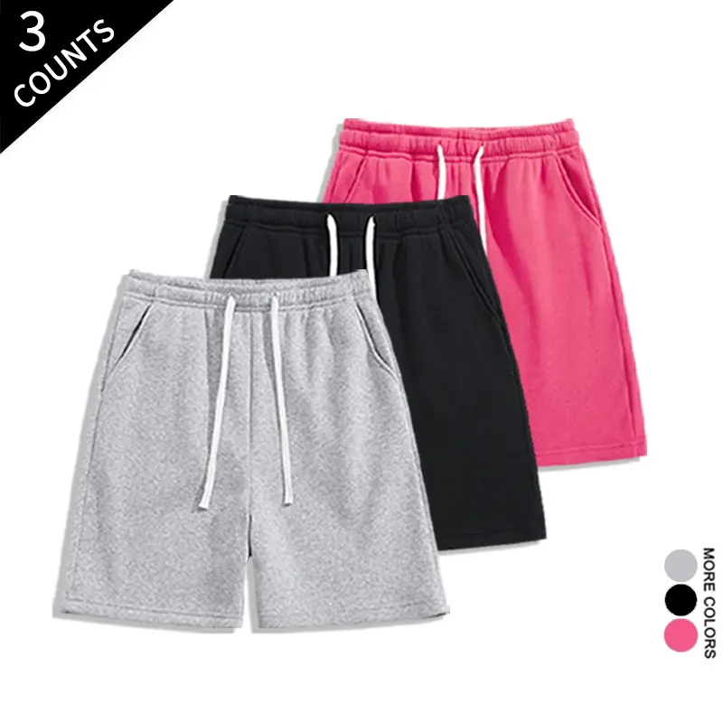 Comfortable and stylish three-piece casual shorts set—everyday drawstring shorts suitable for Y2K and aesthetic styling.