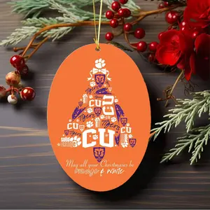 Merry Christmas And Happy Holidays Ornament, Clemson Football  Ornament, Ceramic Ornament, Acrylic Ornament