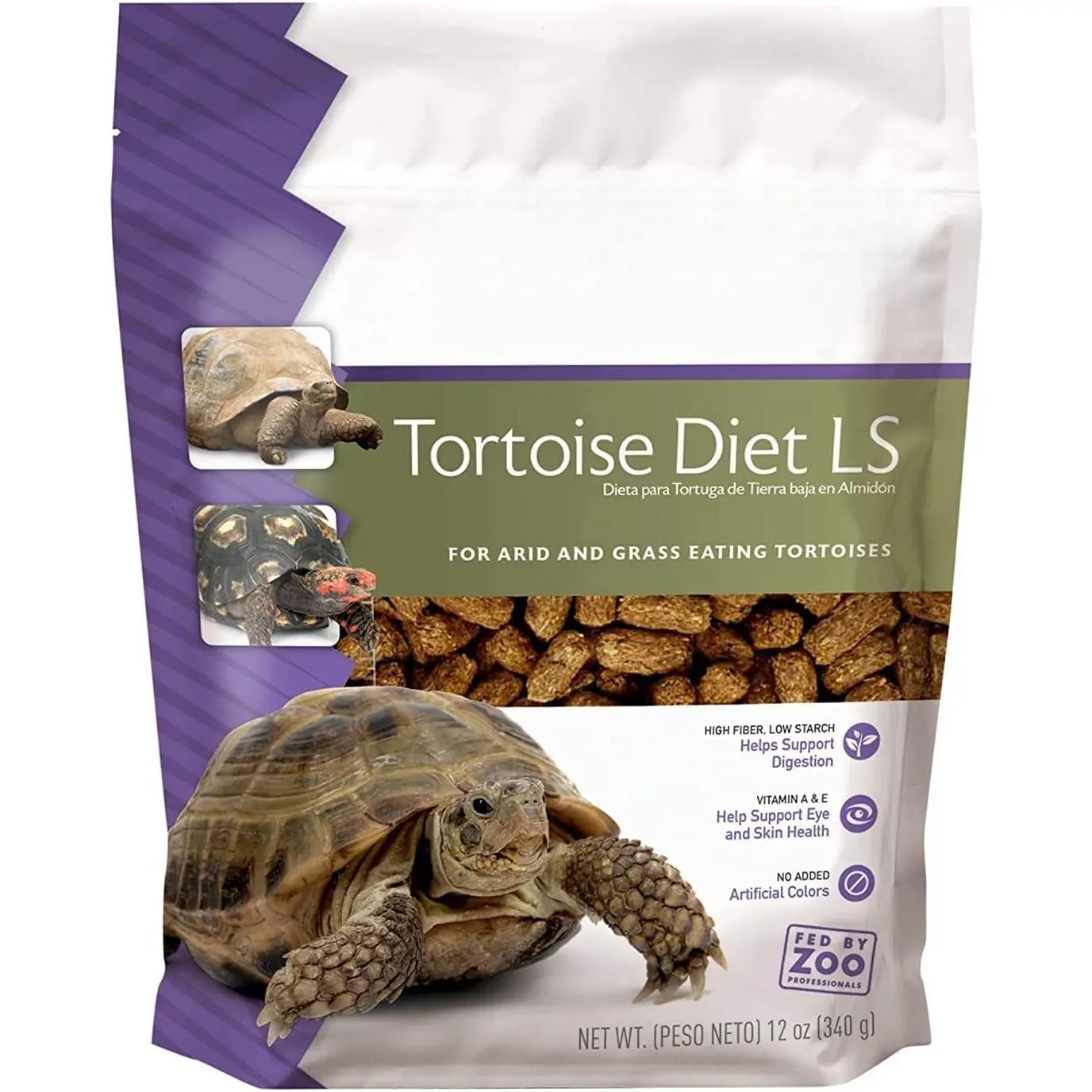 Healthy Tortoise Food for African Spurred, Leopard & More - Low Starch Formula for Optimal Digestion - Nutritious Diet for Desert & Tropical Species - 12 oz Pack - Supports Shell Growth & Vitality critter  trail  cage critter  trail  cage bin  cage