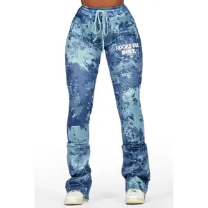 Juliana Blue Digital Camo Super Stacked Track Pant