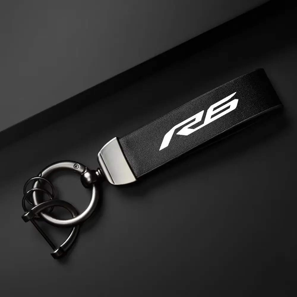 PU Leather Motorcycle Keychain Wristlet Strap Holder for Yamaha YZF R6 2016-2020, Durable and Stylish Design, Perfect Gift for Yamaha Fans, Keychain Accessories