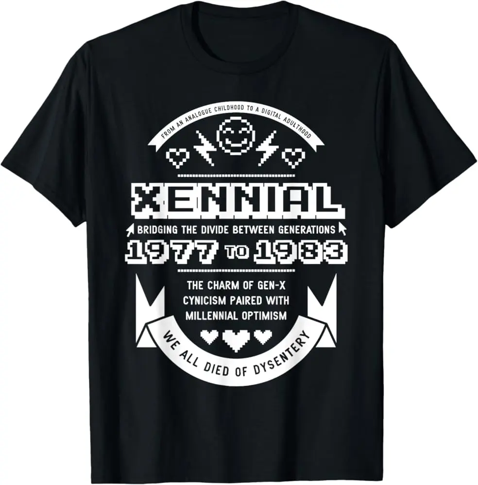 Retro Xennial Generation 1977 To 1983 Millennial Genx T-Shirt