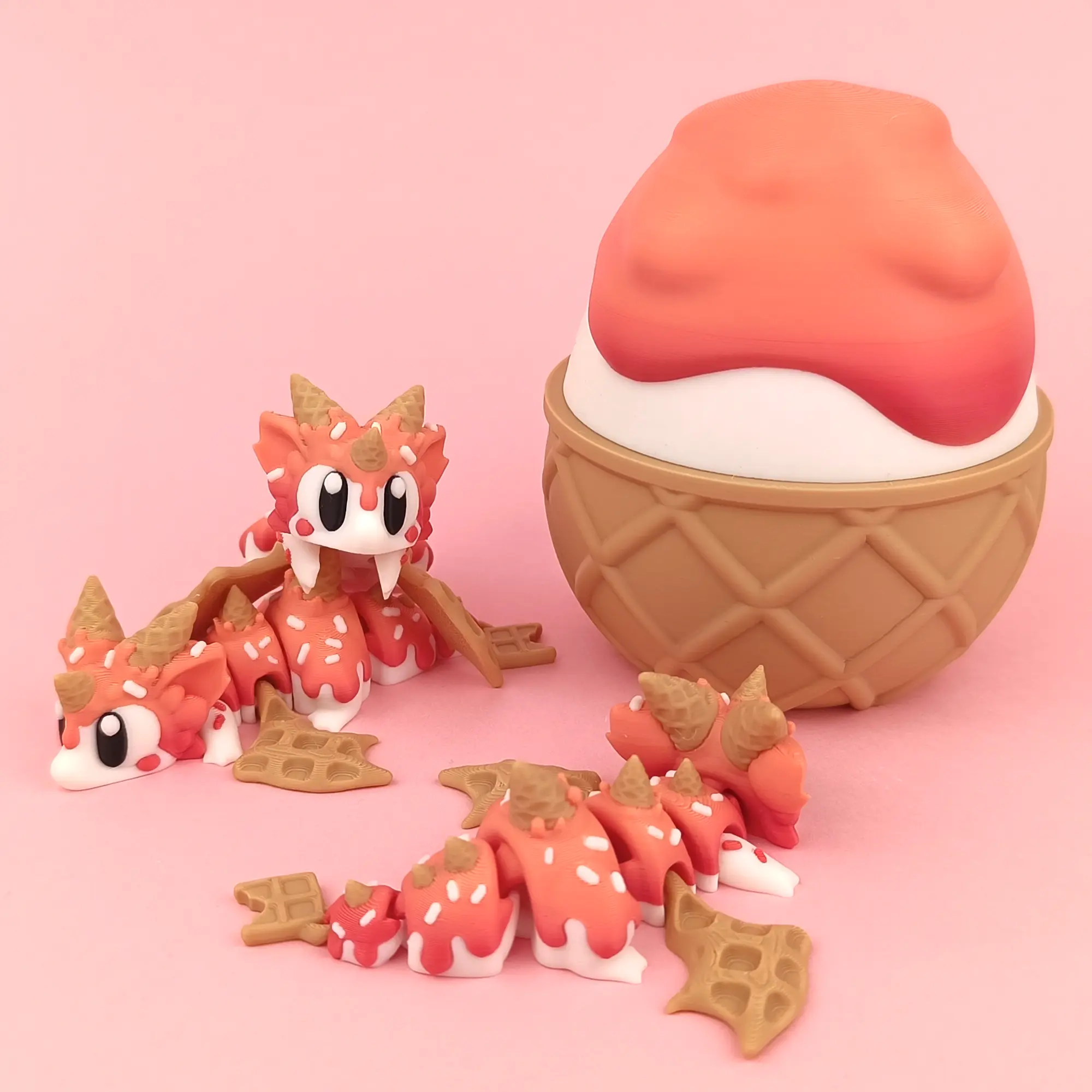 Sugar Rush Baby Dragon with Egg  | Vibrant Articulated Collectible | Sweet Dragon Egg Fantasy Fidget
