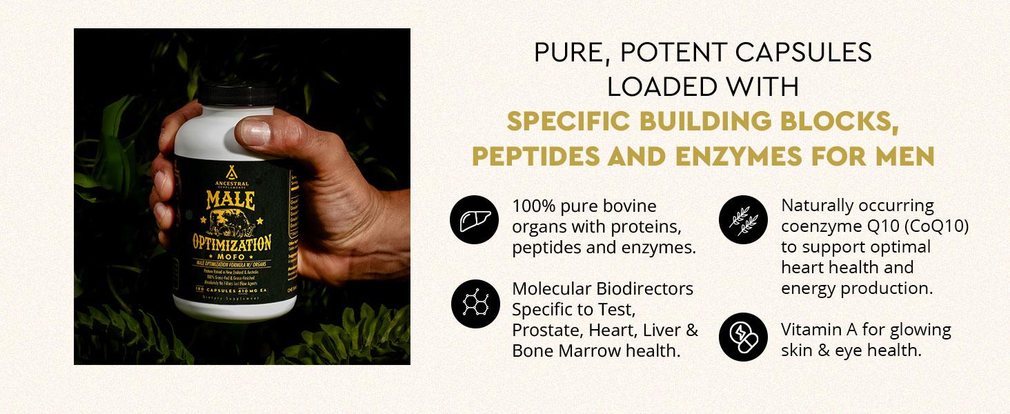 Ancestral Supplements MOFO-  180 Capsules Supports Energy Production Detoxification Digestion Immunity Full Body Wellness Non-GMO Freeze Dried Liver Health Supplement