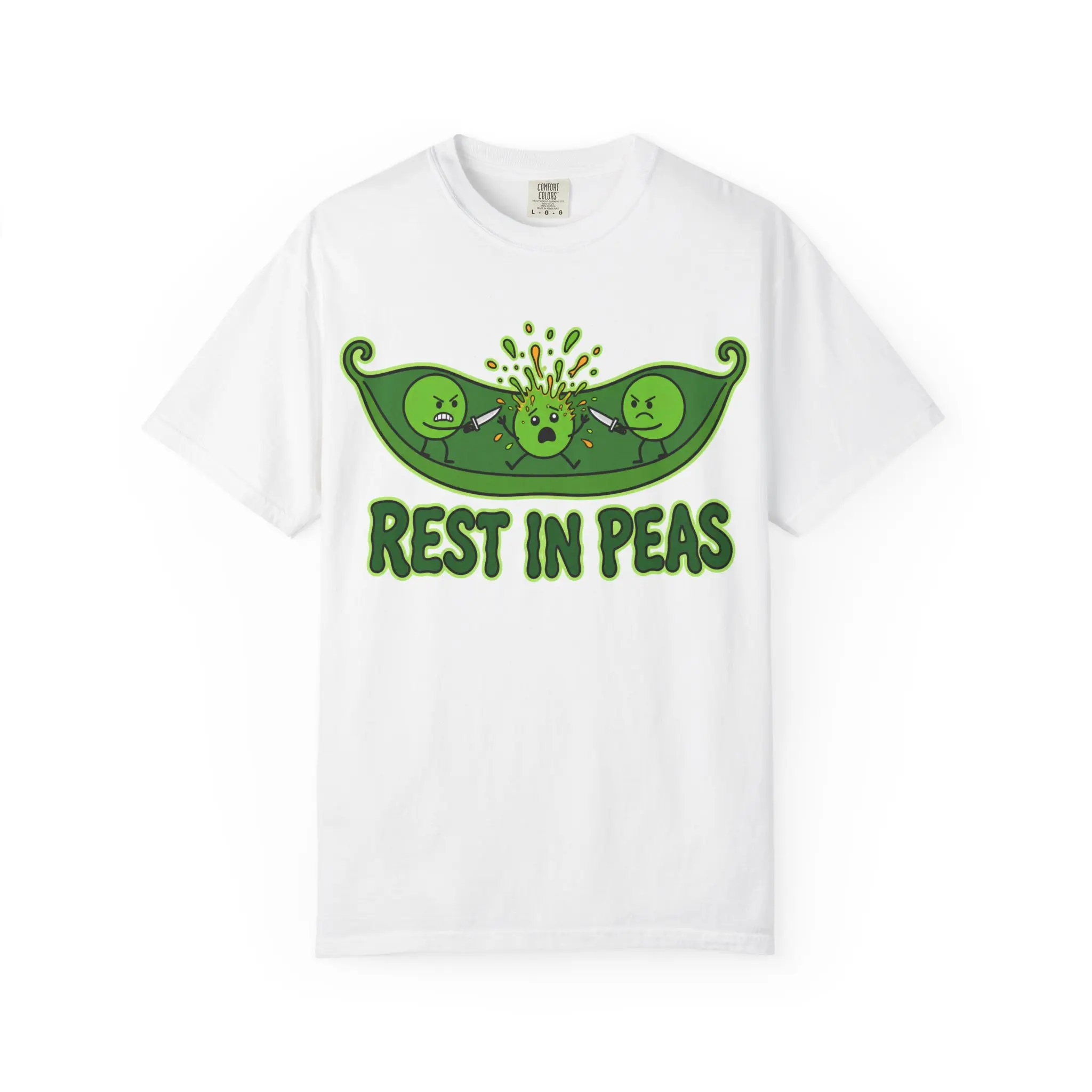 Rest in Peas peas graphic T-Shirt | funny vegetable pun tee