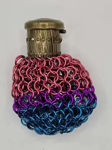 Chainmail Dice Bag Ready to Ship - Rose, Violet & Blue