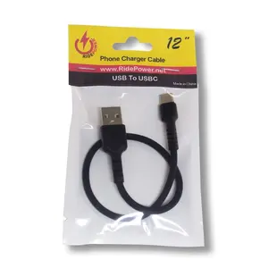 212 MAIN 12 in. Male USB to Male USB-C Charging Cable - Durable Connector Charger for Electronic Smartphone, Mobile Devices