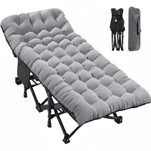 Folding Camping Cot for Adults with Padded Mattress and Pillow, Adjustable Reclining Lounger Sleeping Cot Bed, Ideal for Camping, Travel, Garden, or Office Use Foldable camping bed with mattress, sturdy and durable folding bed