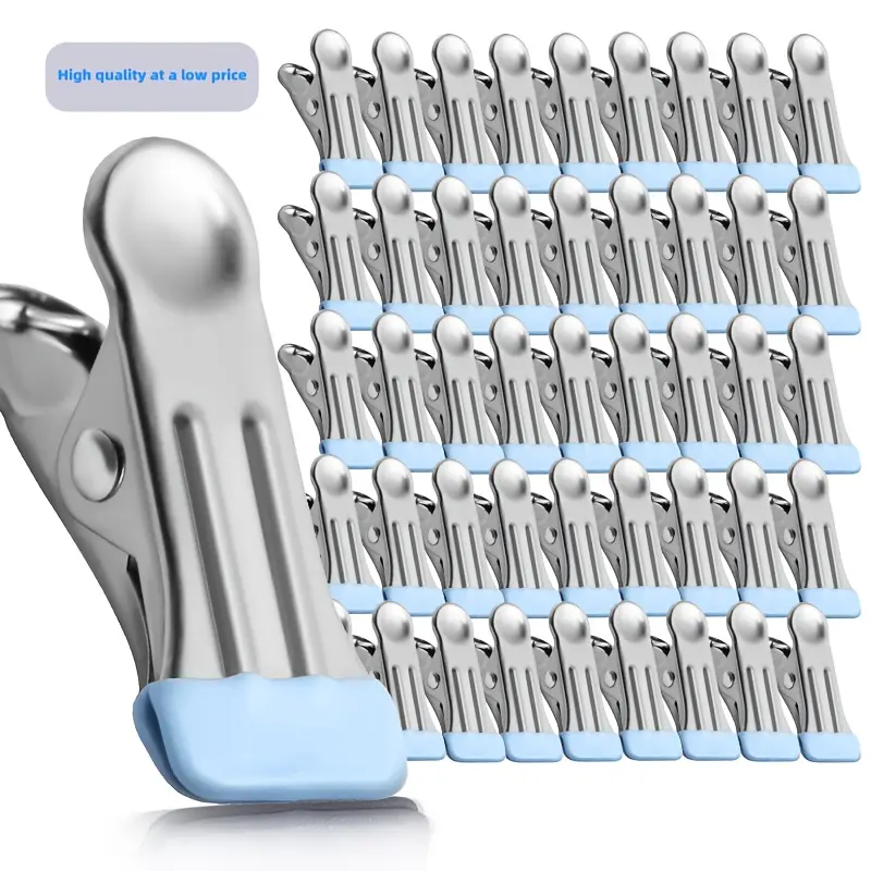 20-Piece Multicolor Stainless Steel Clothes Pegs Set - Thickened Metal, Windproof Grip, Non-Slip Laundry Clips with Soft Silicone Tips, Rust-Resistant, Heavy-Duty Reusable for Laundry & More, Home Use (Random Colors)