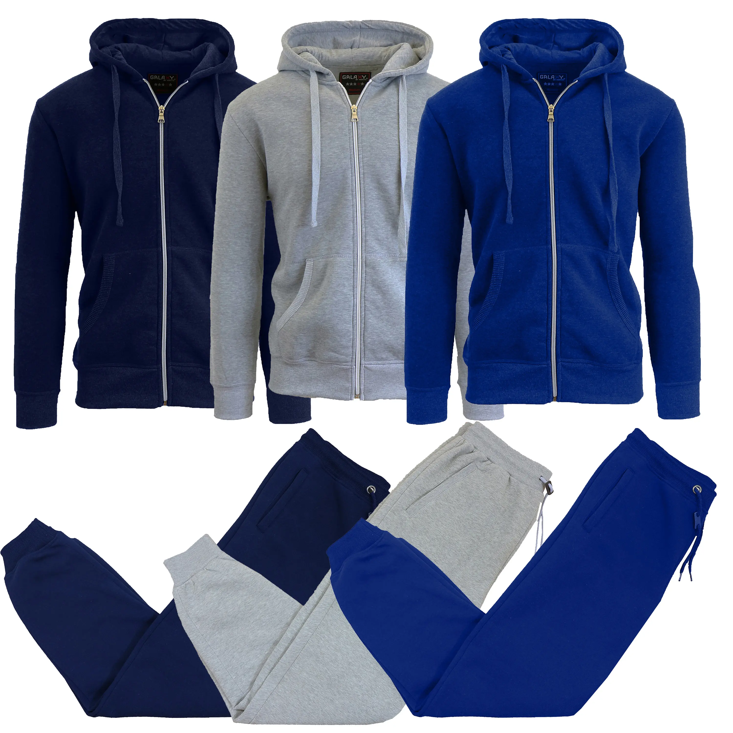 (6-Piece) Navy - Heather Grey - Royal Sets