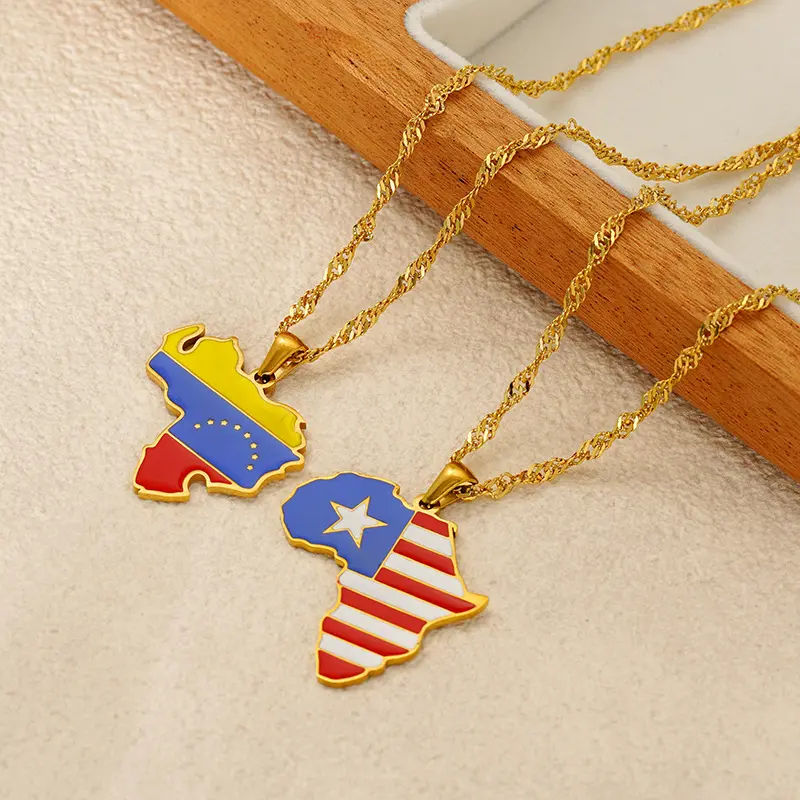 Various Countries Map Pendant Necklace Jewelry, Stainless Steel Necklace Various Countries Map Pendant Necklace Jewelry, Stainless Steel Necklace