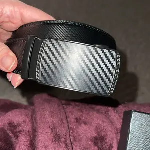 [Can be trimmed]  Mens Belt Leather Ratchet Easy Release Belt For Men Designer Belt Dress and Casual with Adjustable Buckle for Men's Wear Gift Outdoorfun Textured for Birthday Gift/ accessories men/business belt no hole