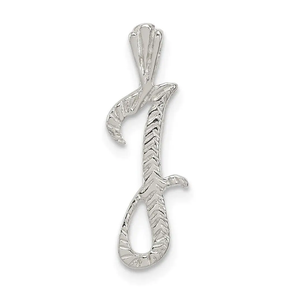 Sterling Silver Letter J Initial Chain Slide Necklace Personalized Gift Women