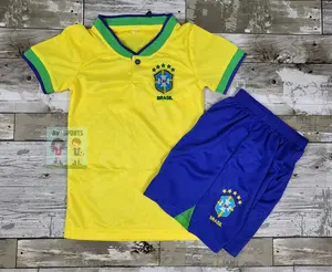 National team soccer kit - Brasil Kids Jersey, Soccer Jersey, Playera de Niño Brasil Jersey/ color amarillo y verde, incluye camiseta y pantalones cortos