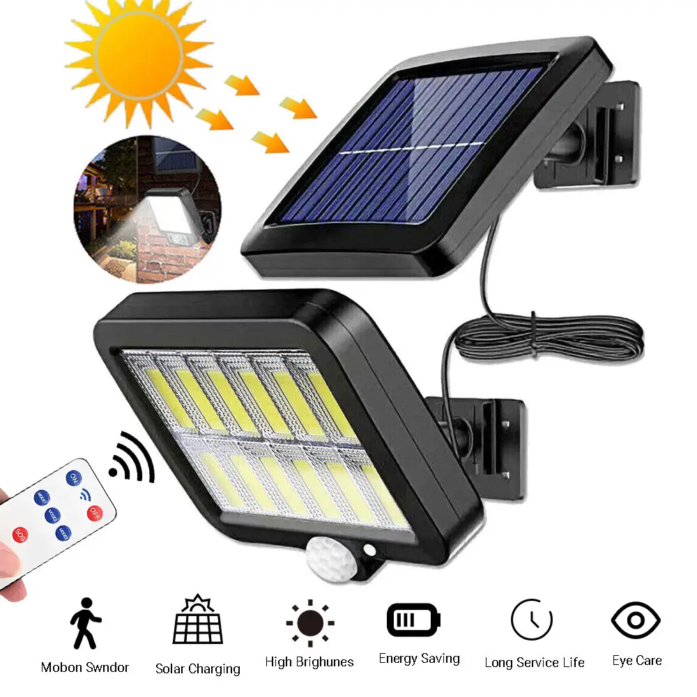 Solar Lights for Outdoors, Solar Light with Motion Sensor, 120 COB Solar Spotlight, Solar Split Wall Light, outdoor high-power ultra bright rainproof